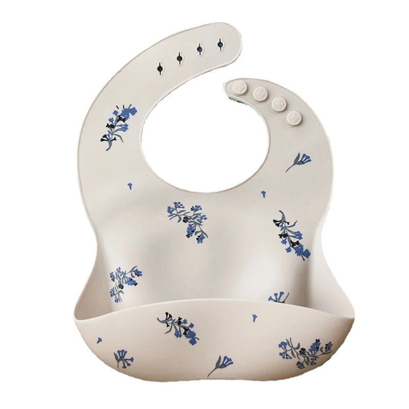 Baby Silicone Feeding Bib with Food Catcher Pocket – Mess-Free & Waterproof Design