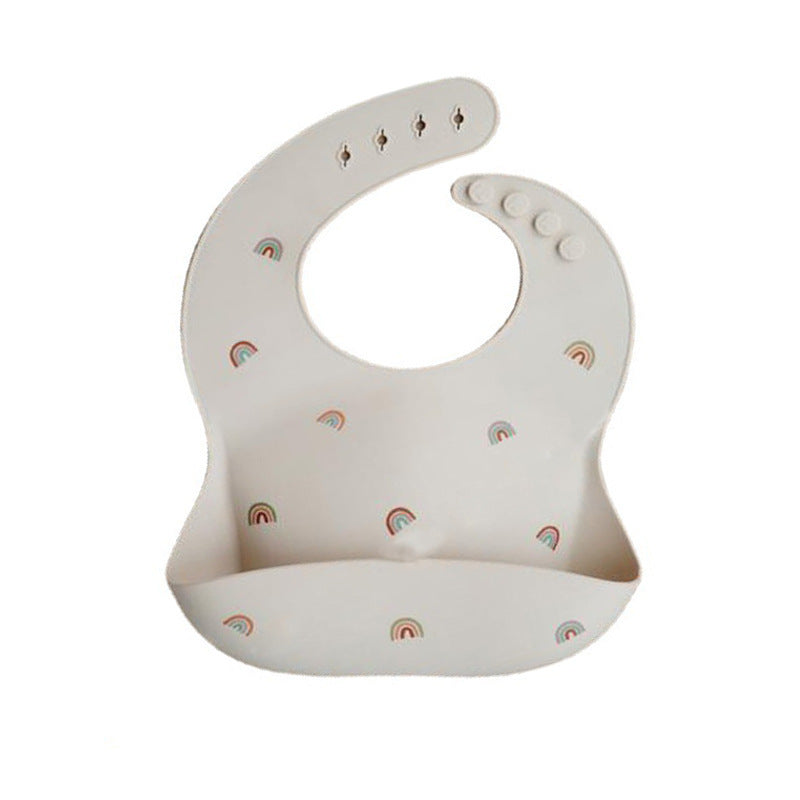 Baby Silicone Feeding Bib with Food Catcher Pocket – Mess-Free & Waterproof Design