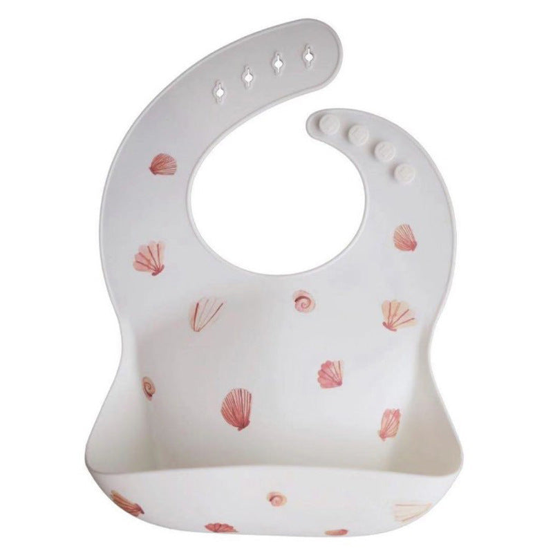 Baby Silicone Feeding Bib with Food Catcher Pocket – Mess-Free & Waterproof Design