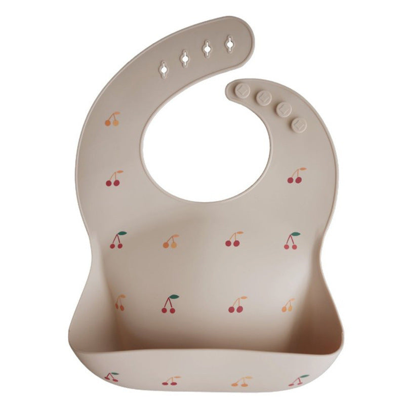 Baby Silicone Feeding Bib with Food Catcher Pocket – Mess-Free & Waterproof Design