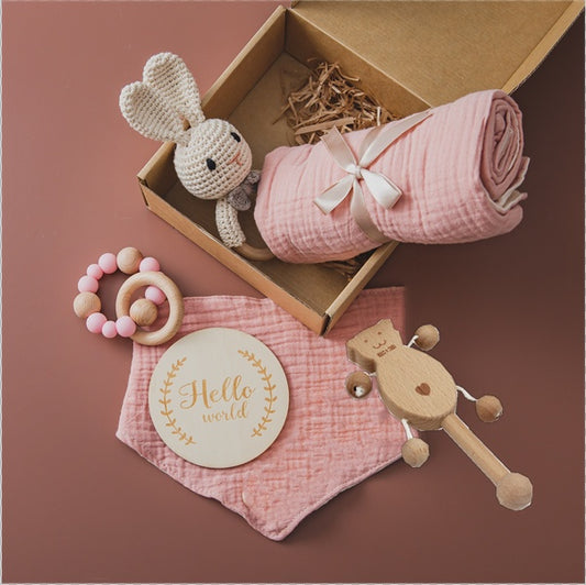 Natural Wooden Montessori Gift Set | Newborn Keepsake Box