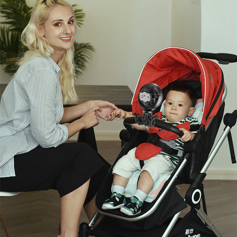3-in-1 Portable Baby Cooling Fan – Stroller, Car Seat & Nursery