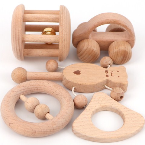 Natural Wooden Montessori Gift Set | Newborn Keepsake Box