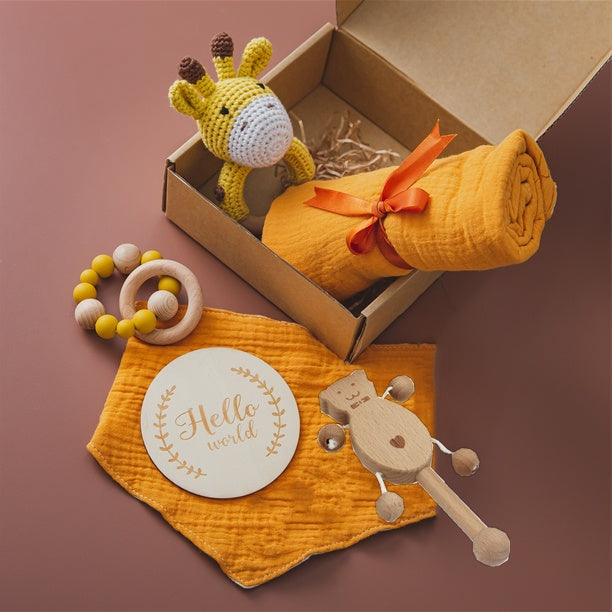 Natural Wooden Montessori Gift Set | Newborn Keepsake Box